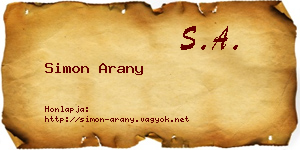 Simon Arany névjegykártya