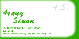 arany simon business card